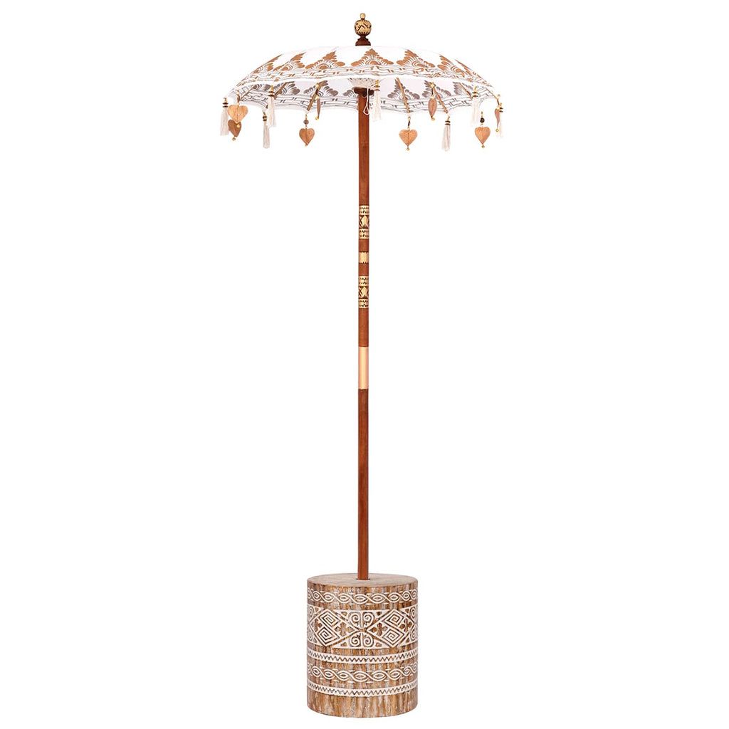 vidaXL Baliński Parasol z Bazą Kremowy 95 x 95 x 260 cm