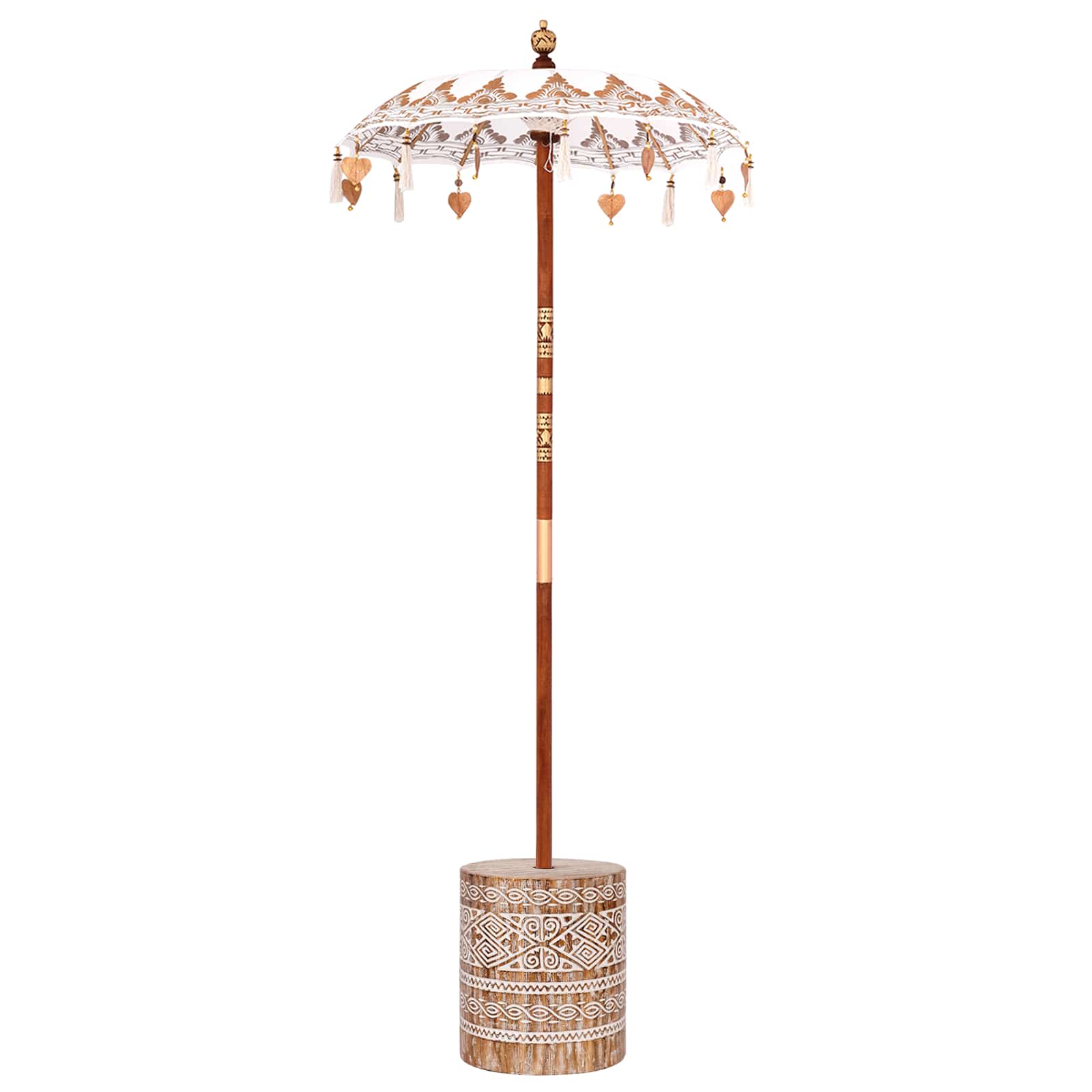 vidaXL Baliński Parasol z Bazą Kremowy 95 x 95 x 260 cm
