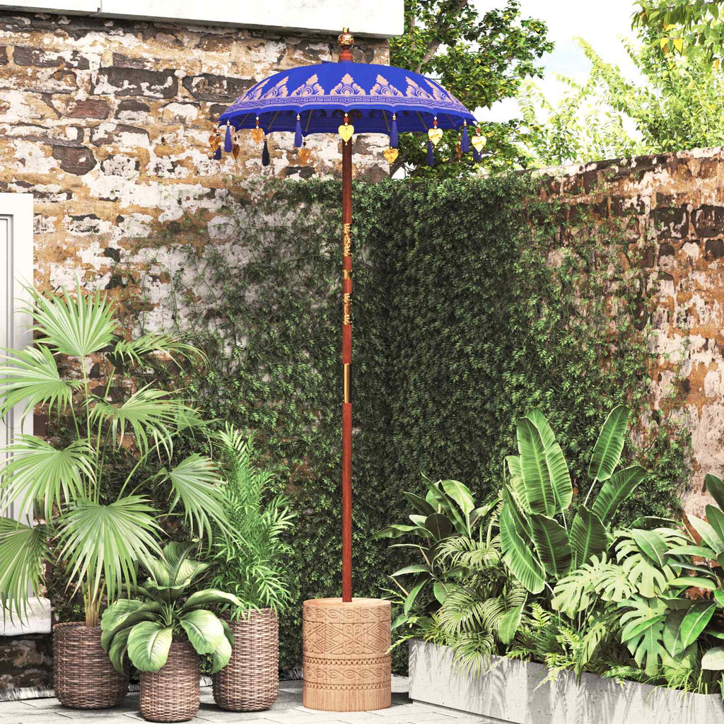 vidaXL Baliński Parasol z Bazą Niebieski 95 x 95 x 260 cm