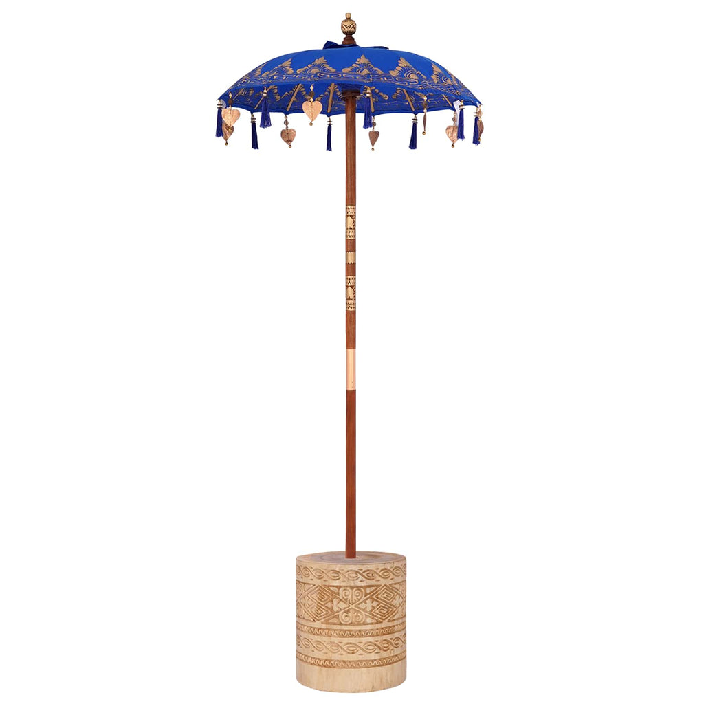 vidaXL Baliński Parasol z Bazą Niebieski 95 x 95 x 260 cm