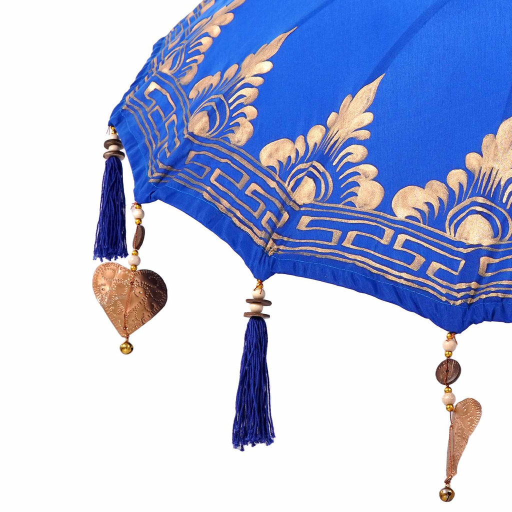 vidaXL Baliński Parasol z Bazą Niebieski 95 x 95 x 260 cm