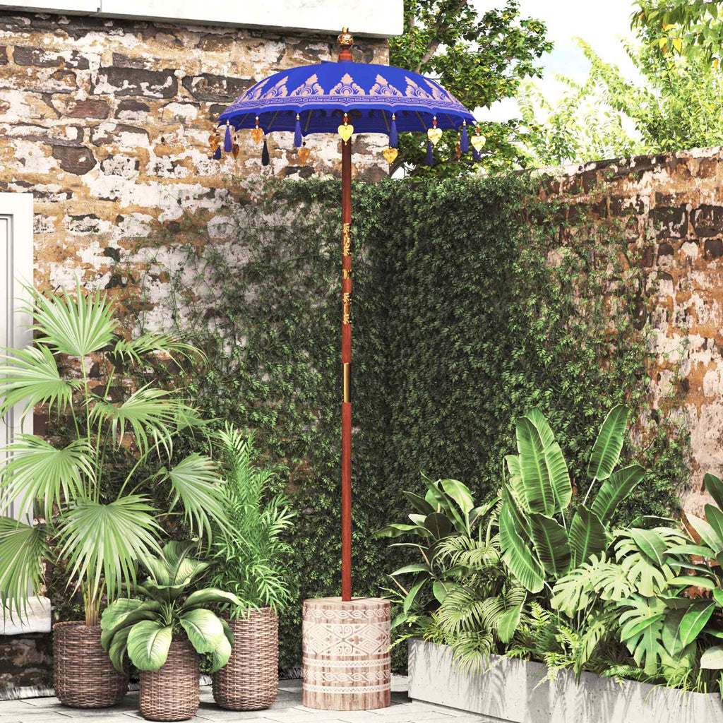 vidaXL Baliński Parasol z Bazą Niebieski 95 x 95 x 260 cm
