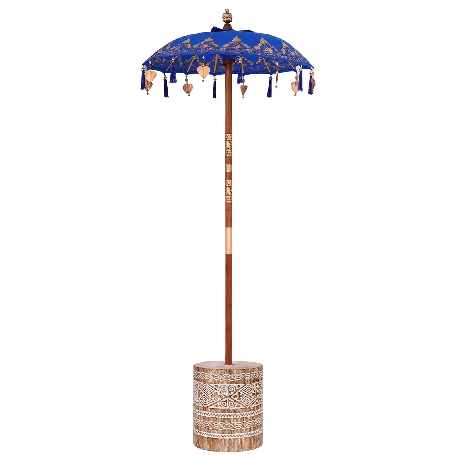 vidaXL Baliński Parasol z Bazą Niebieski 95 x 95 x 260 cm