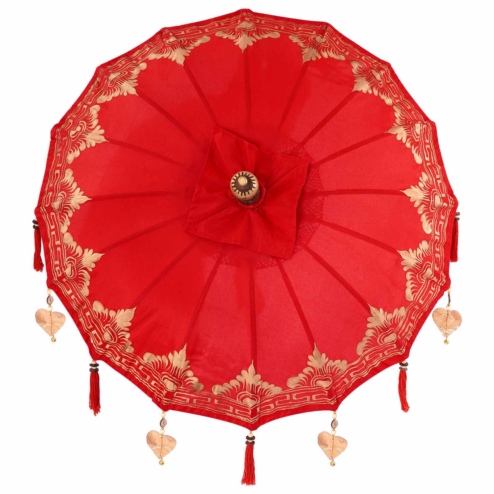 vidaXL Baliński Parasol z Bazą Czerwony 95 x 95 x 260 cm