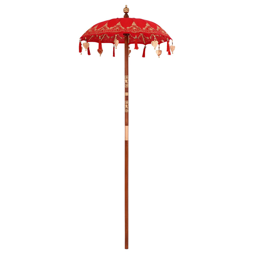 vidaXL Baliński Parasol z Bazą Czerwony 95 x 95 x 260 cm