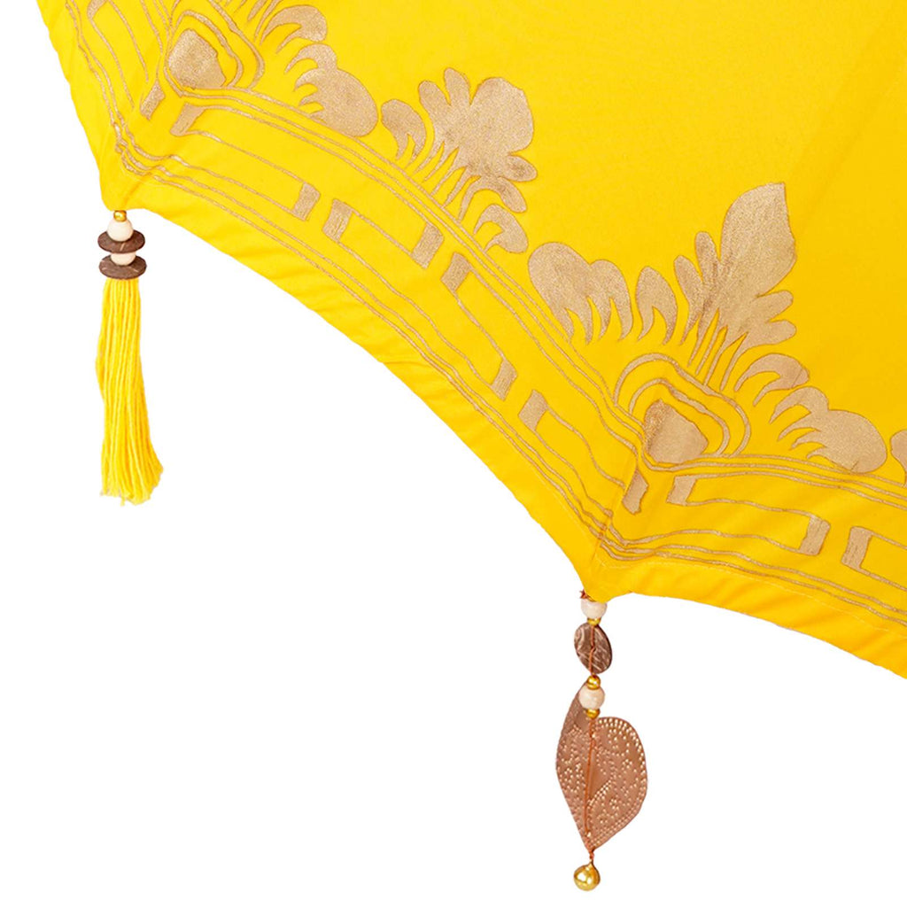 vidaXL Baliński Parasol z Bazą Żółty 95 x 95 x 260 cm