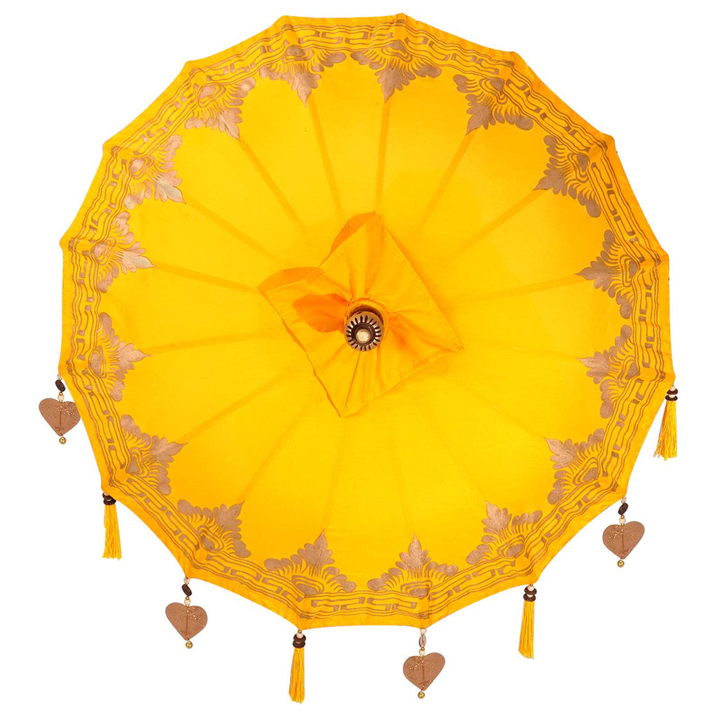 vidaXL Baliński Parasol z Bazą Żółty 95 x 95 x 260 cm