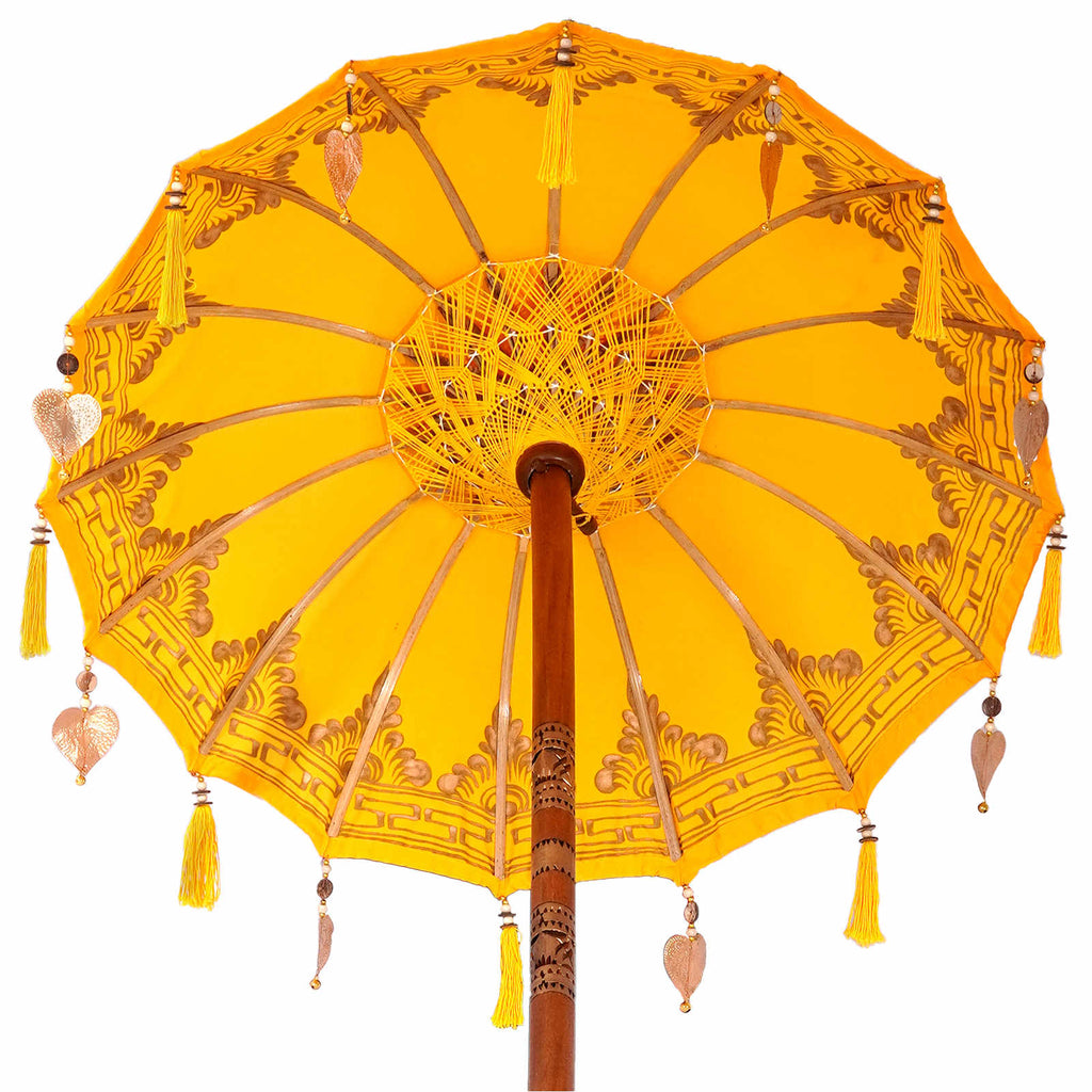 vidaXL Baliński Parasol z Bazą Żółty 95 x 95 x 260 cm