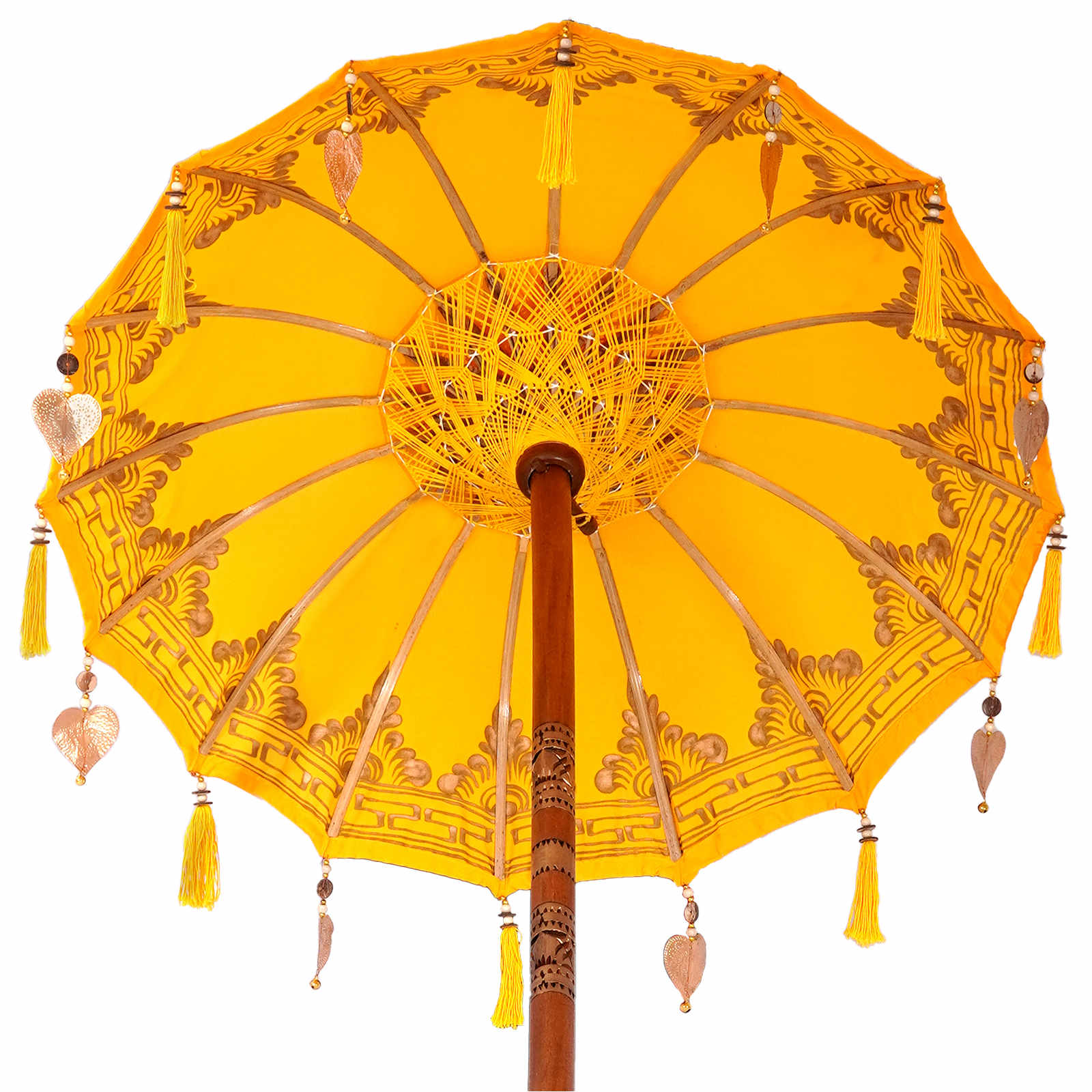vidaXL Baliński Parasol z Bazą Żółty 95 x 95 x 260 cm
