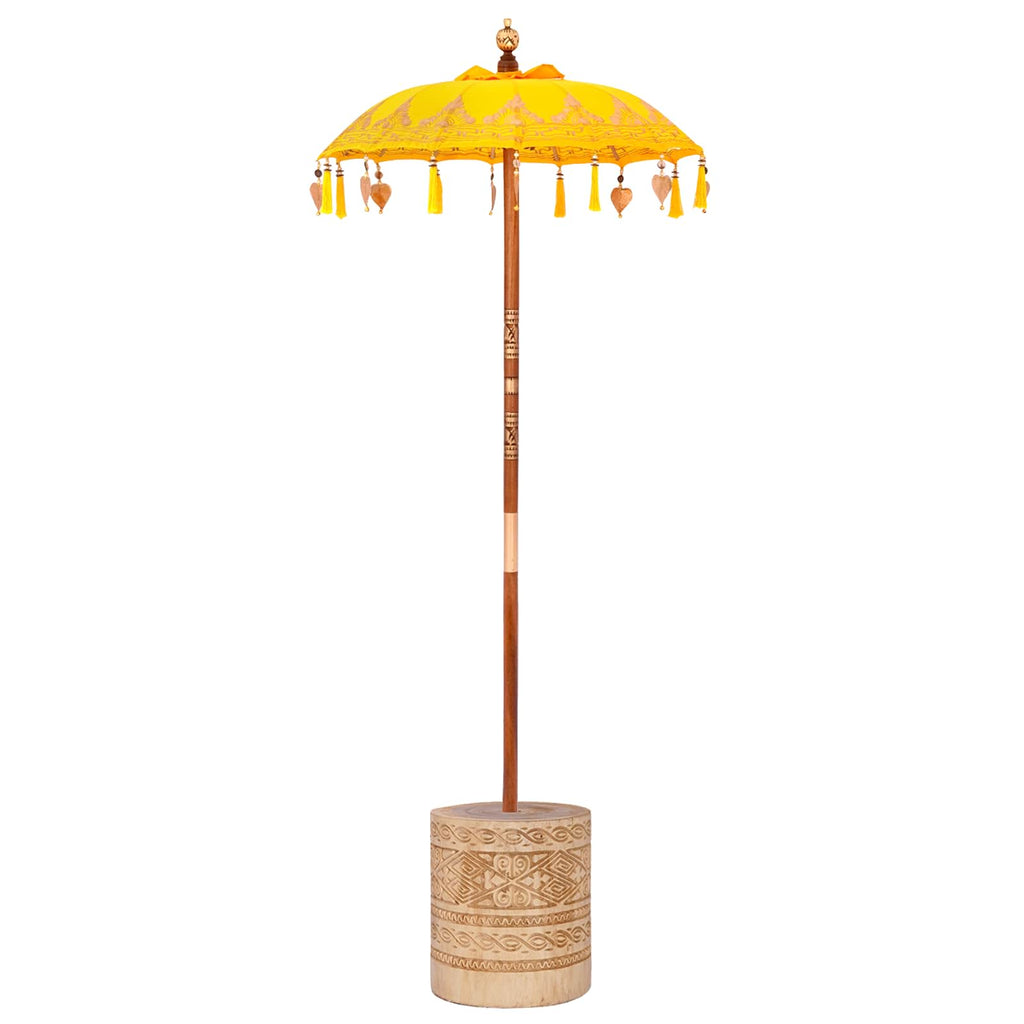 vidaXL Baliński Parasol z Bazą Żółty 95 x 95 x 260 cm