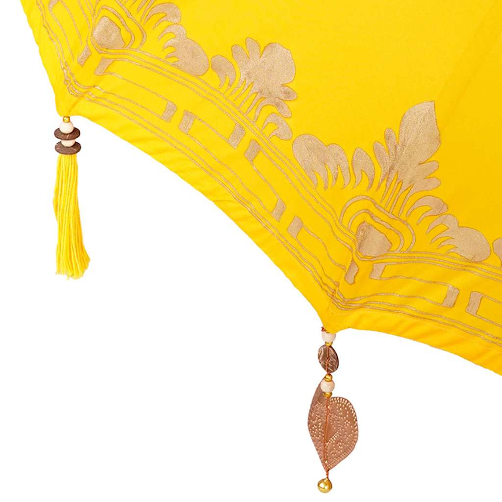 vidaXL Baliński Parasol z Bazą Żółty 95 x 95 x 260 cm