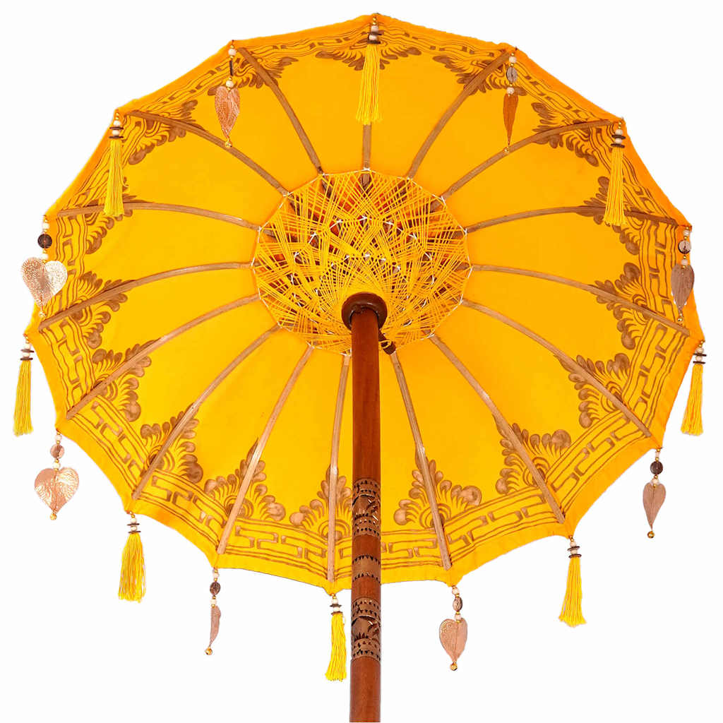 vidaXL Baliński Parasol z Bazą Żółty 95 x 95 x 260 cm