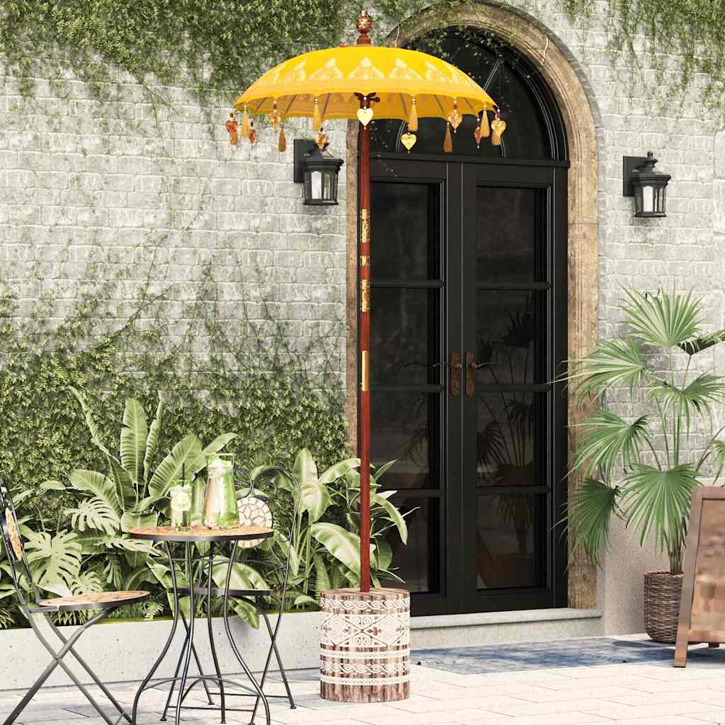 vidaXL Baliński Parasol z Bazą Żółty 95 x 95 x 260 cm