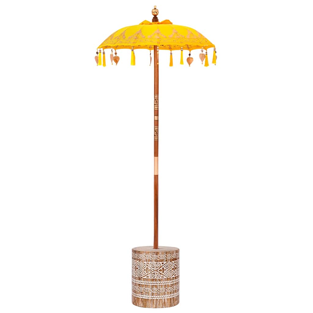 vidaXL Baliński Parasol z Bazą Żółty 95 x 95 x 260 cm