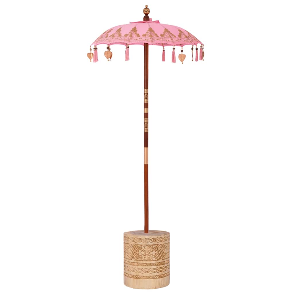 vidaXL Baliński Parasol z Bazą Różowy 95 x 95 x 260 cm