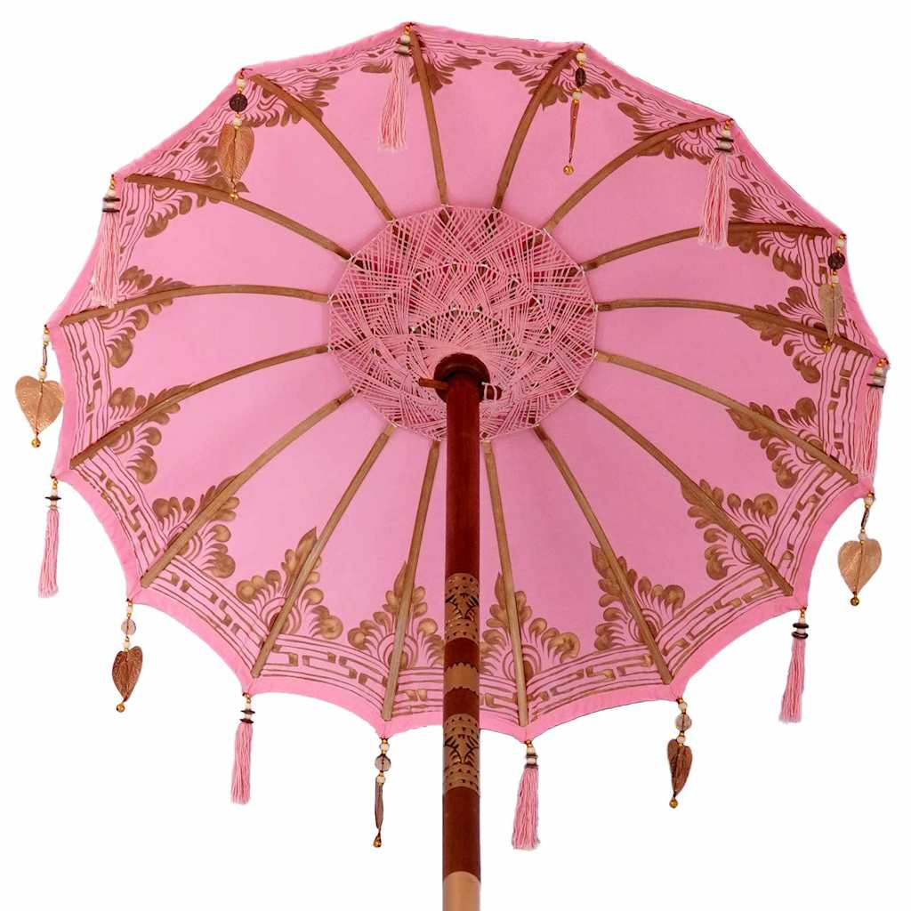 vidaXL Baliński Parasol z Bazą Różowy 95 x 95 x 260 cm