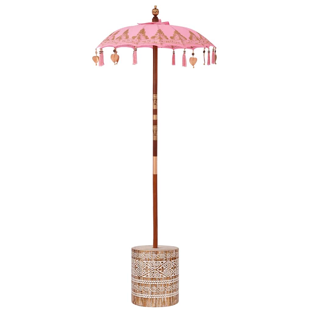 vidaXL Baliński Parasol z Bazą Różowy 95 x 95 x 260 cm