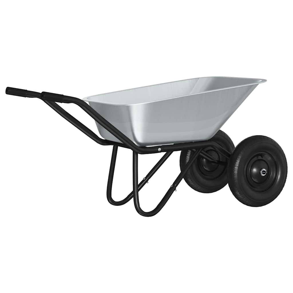 vidaXL Wózek Srebrny i czarny 137 x 60 x 65,5 cm Stal