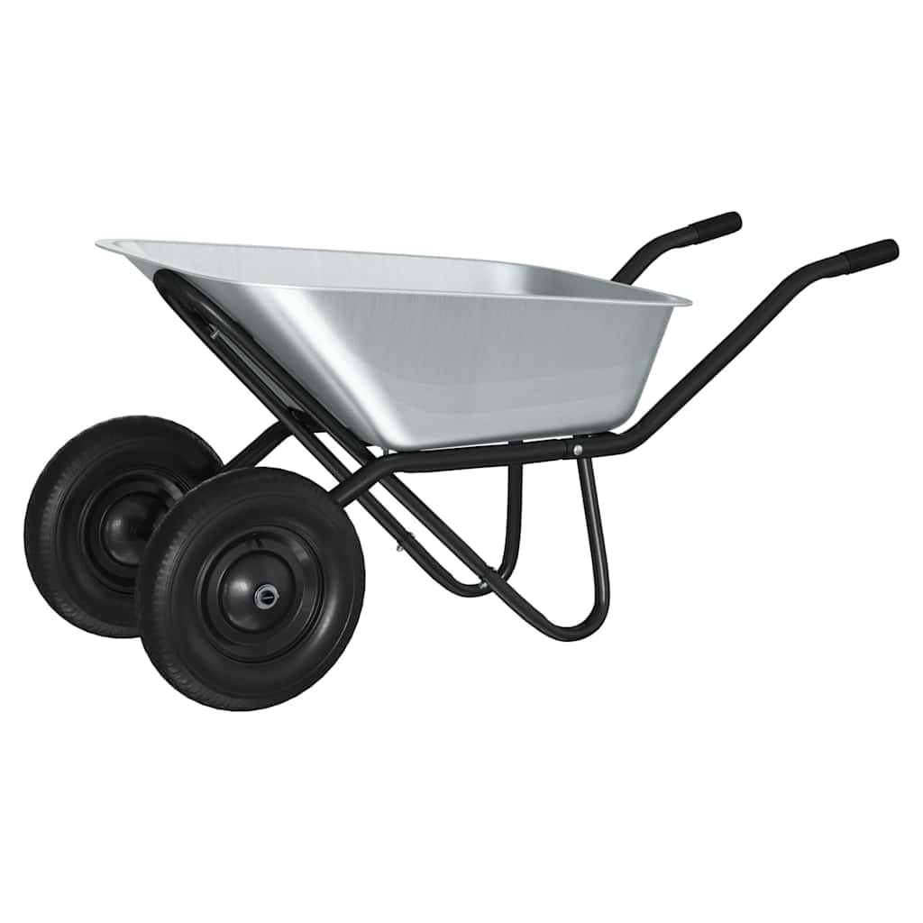 vidaXL Wózek Srebrny i czarny 137 x 60 x 65,5 cm Stal