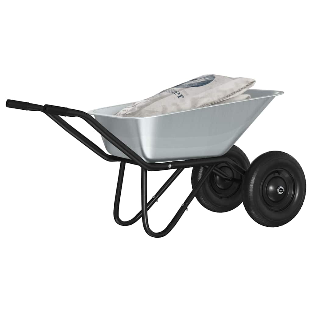 vidaXL Wózek Srebrny i czarny 137 x 60 x 65,5 cm Stal