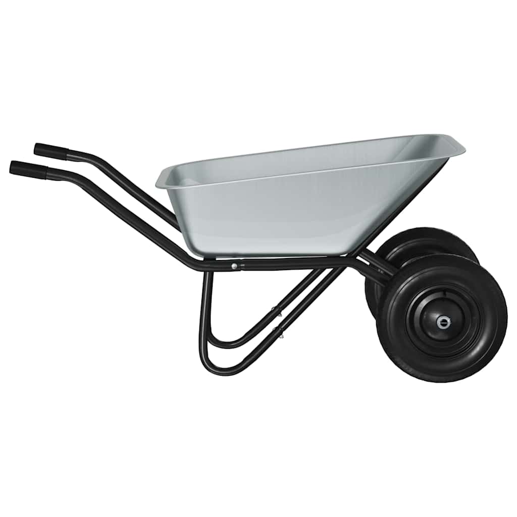 vidaXL Wózek Srebrny i czarny 137 x 60 x 65,5 cm Stal