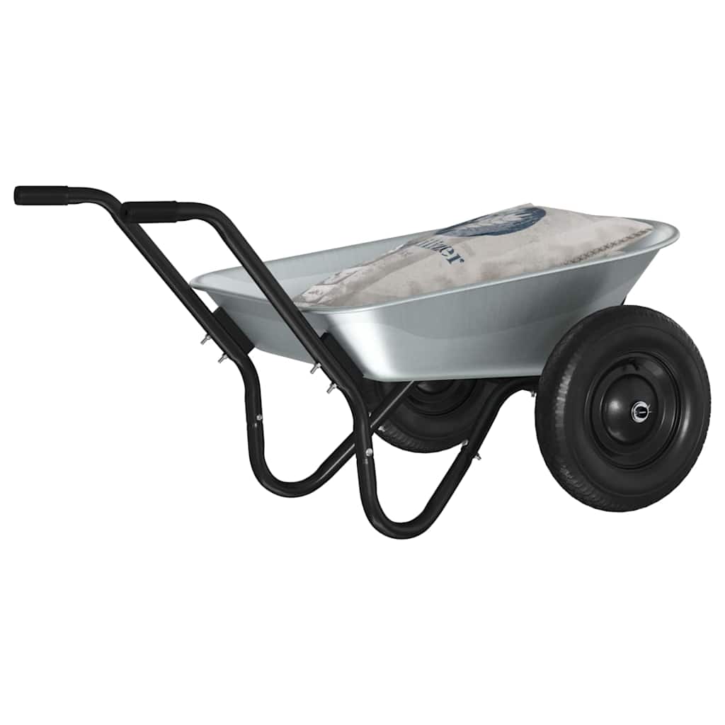 vidaXL Wózek Srebrny i czarny 124 x 73 x 65 cm Stal
