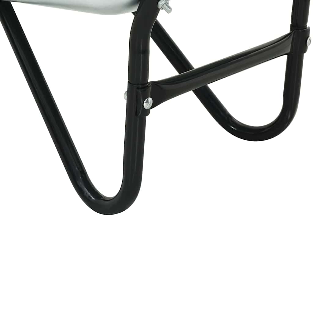 vidaXL Wózek Srebrny i czarny 133 x 62,5 x 58 cm Stal