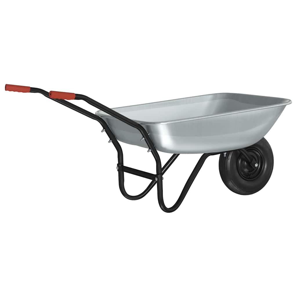 vidaXL Wózek Srebrny i czarny 133 x 62,5 x 58 cm Stal