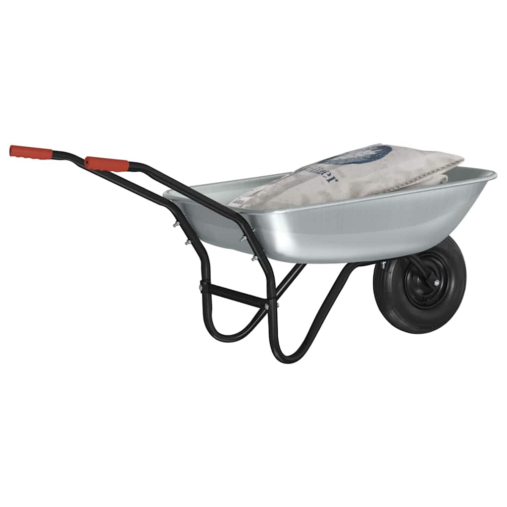 vidaXL Wózek Srebrny i czarny 133 x 62,5 x 58 cm Stal