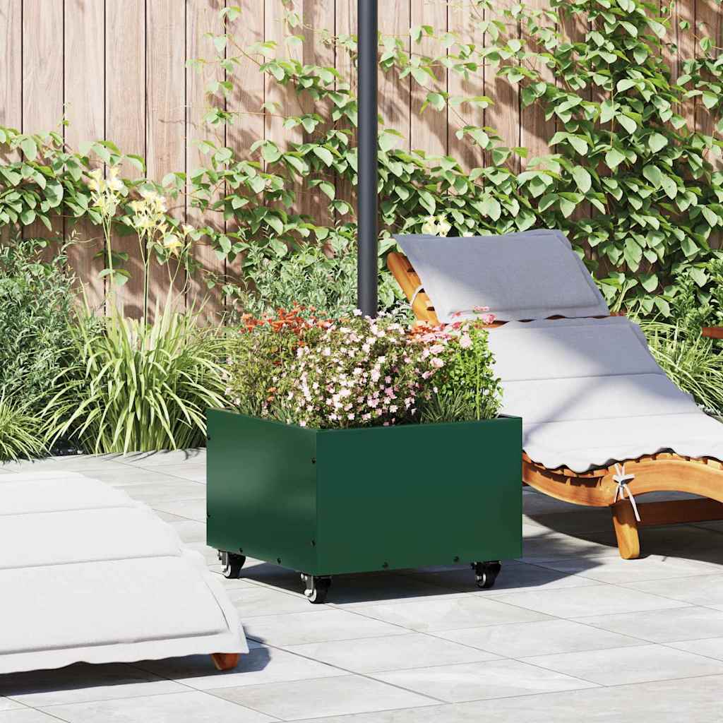 vidaXL Podstawa do parasola Zielony 45 x 45 x 45 cm Stal