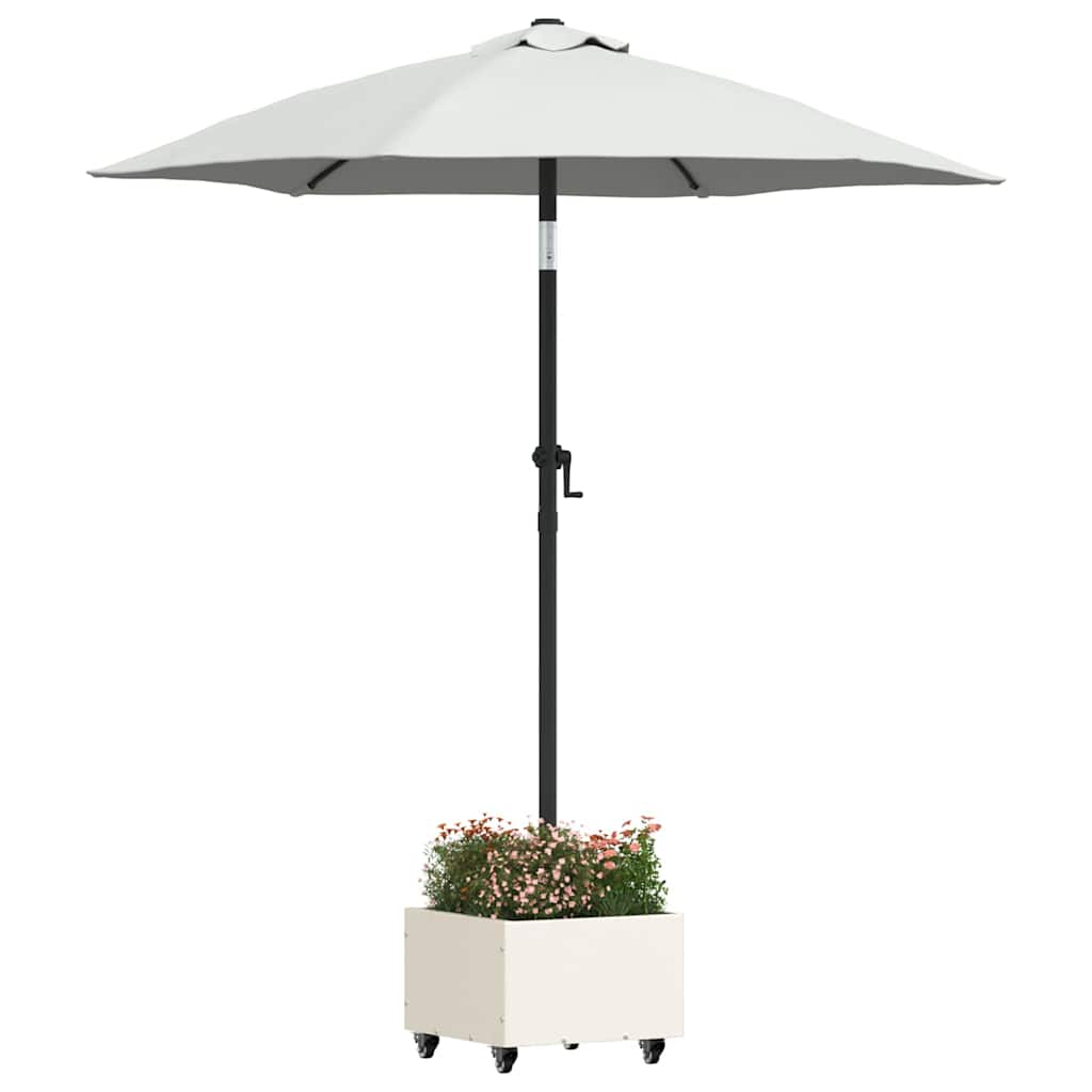 vidaXL Podstawa do parasola Biały 45 x 45 x 45 cm Stal