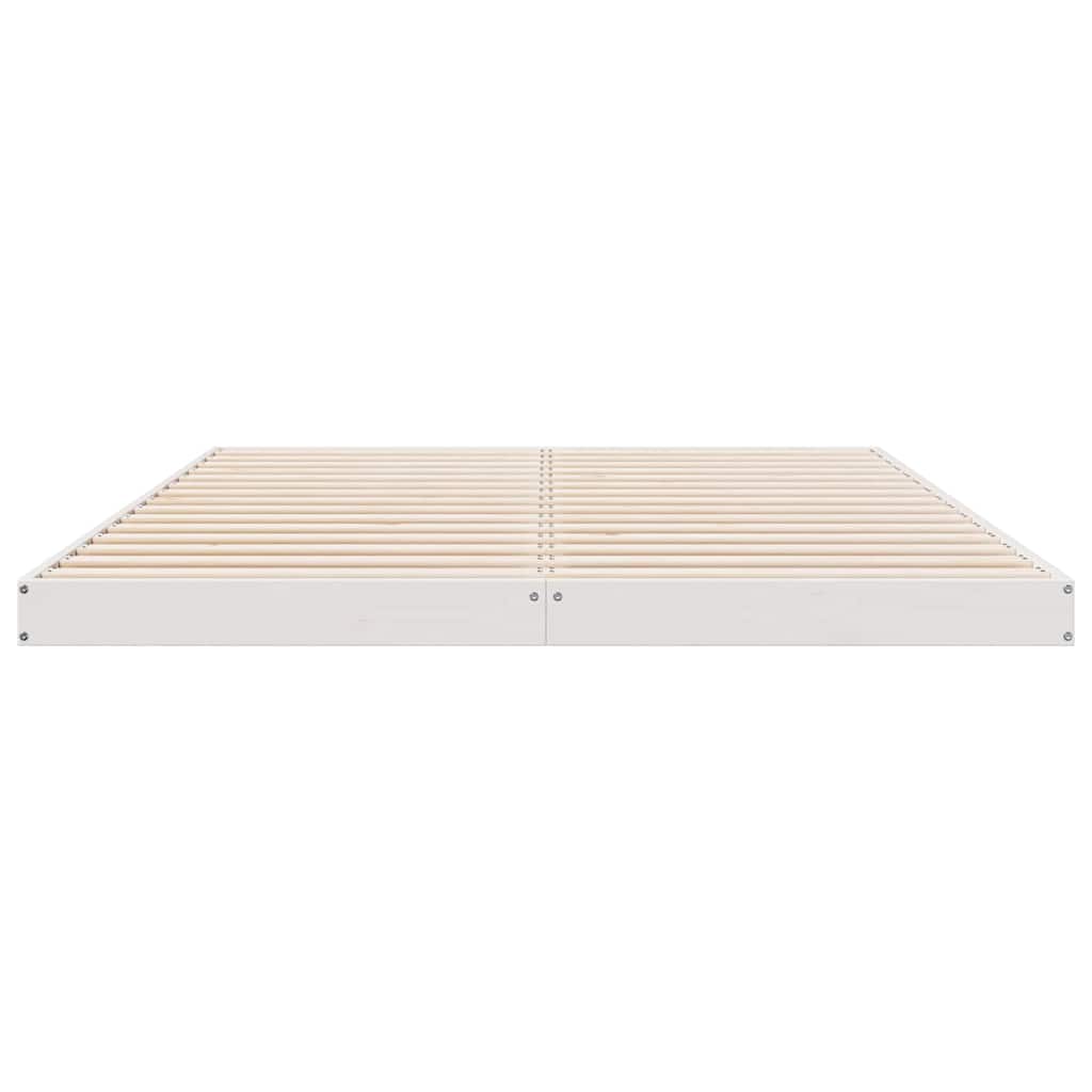 vidaXL Stelaż łóżkowy Biały 160 x 210 cm Lite drewno sosnowe