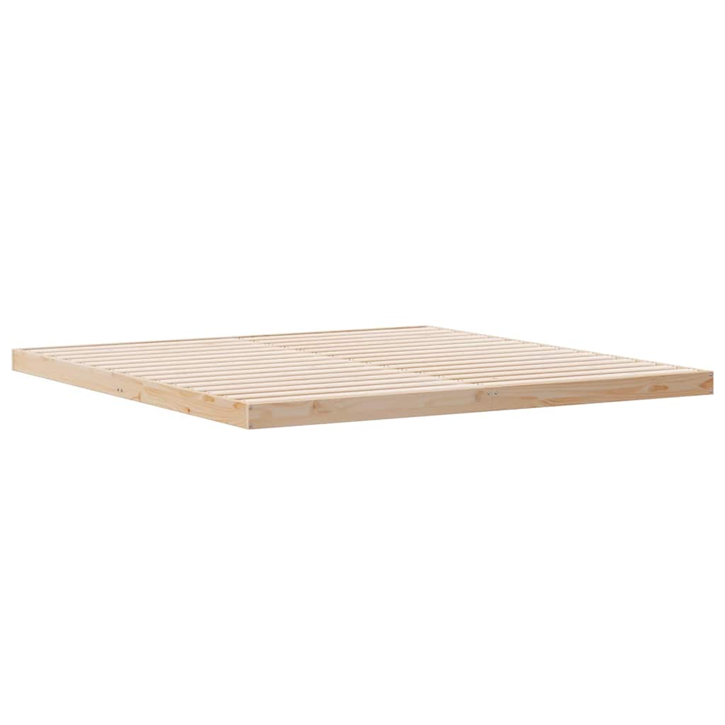 vidaXL Stelaż łóżkowy Naturalny 213,5 x 204 x 9 cm Lite drewno sosnowe