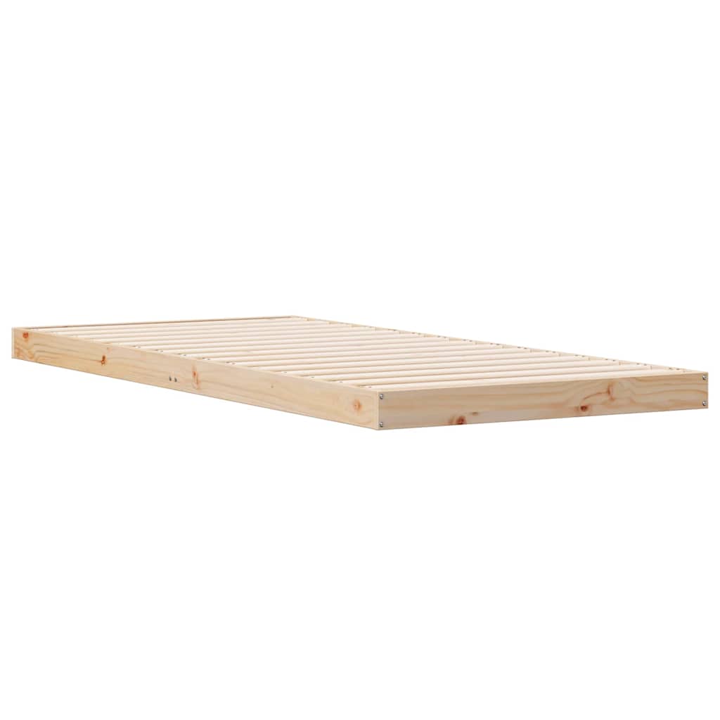 vidaXL Stelaż łóżkowy Naturalny 90 x 220 cm Lite drewno sosnowe