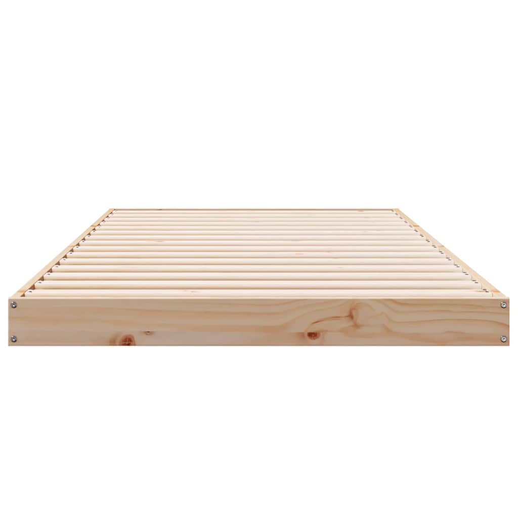 vidaXL Stelaż łóżkowy Naturalny 90 x 220 cm Lite drewno sosnowe