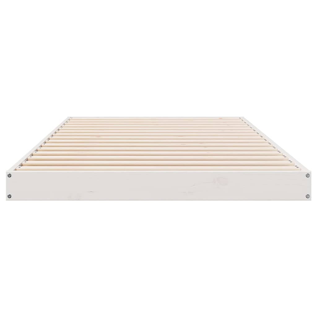 vidaXL Stelaż łóżkowy Biały 90 x 220 cm Lite drewno sosnowe