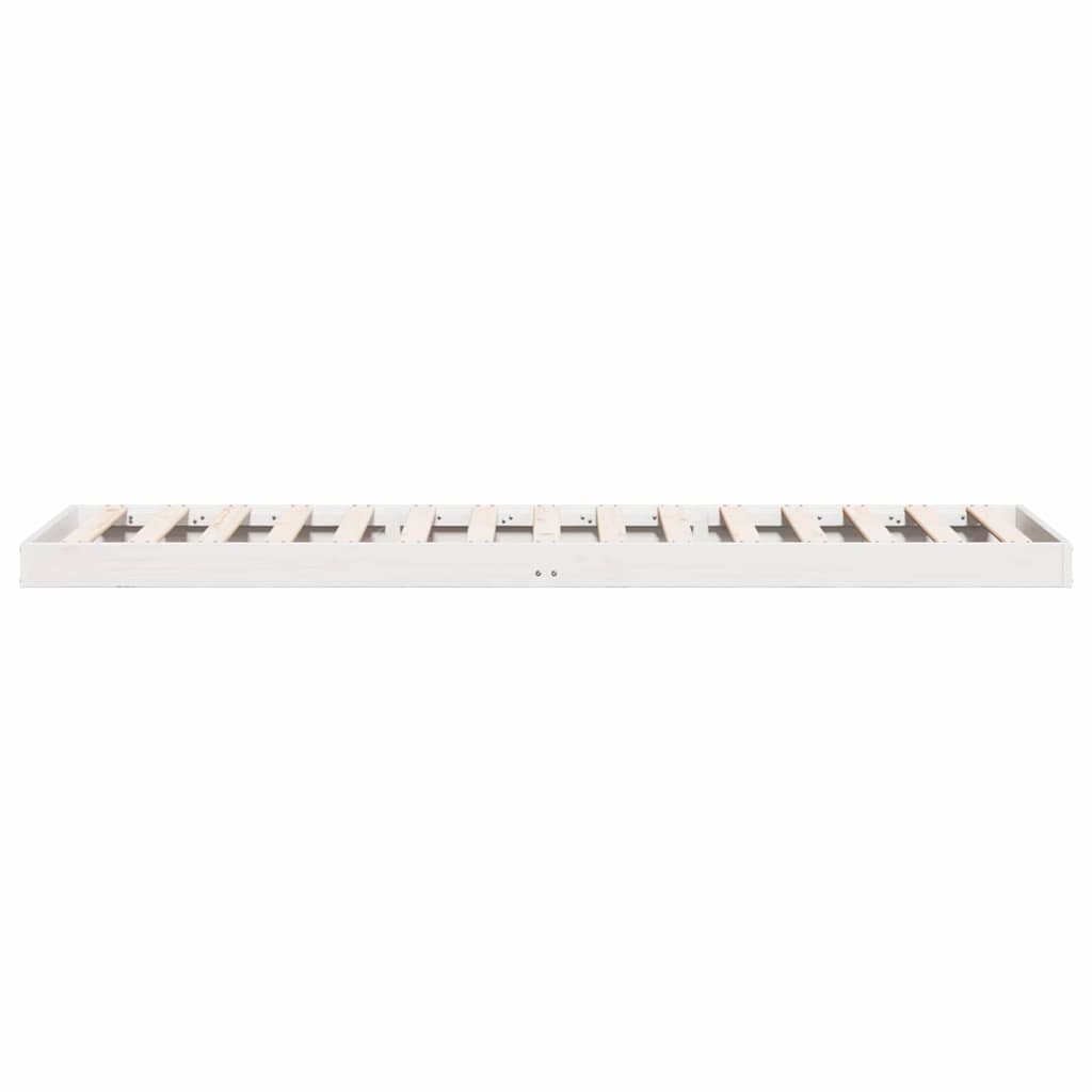vidaXL Stelaż łóżkowy Biały 90 x 220 cm Lite drewno sosnowe