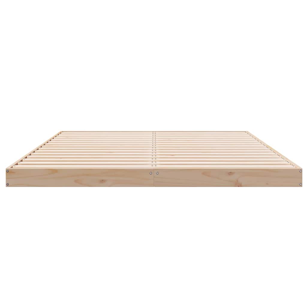 vidaXL Stelaż łóżkowy Naturalny 140 x 220 cm Lite drewno sosnowe