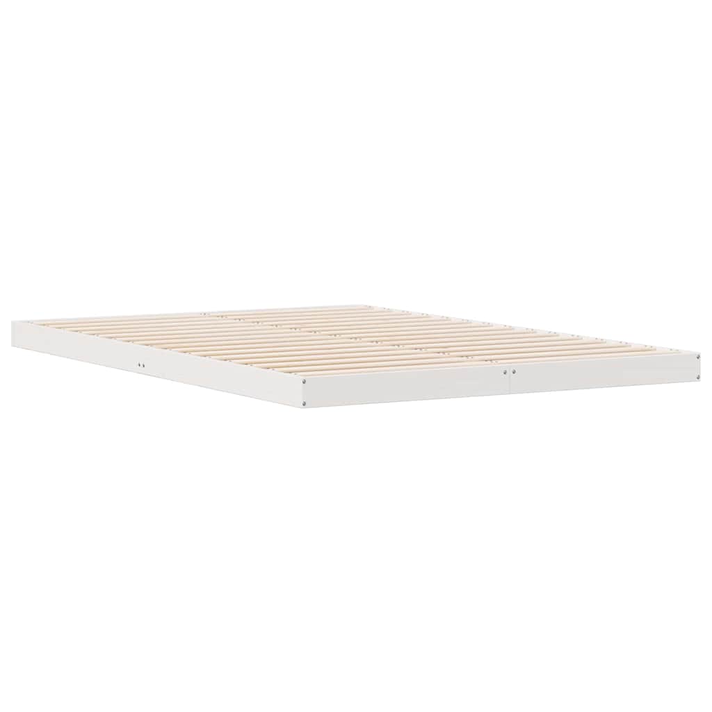 vidaXL Stelaż łóżkowy Biały 160 x 220 cm Lite drewno sosnowe