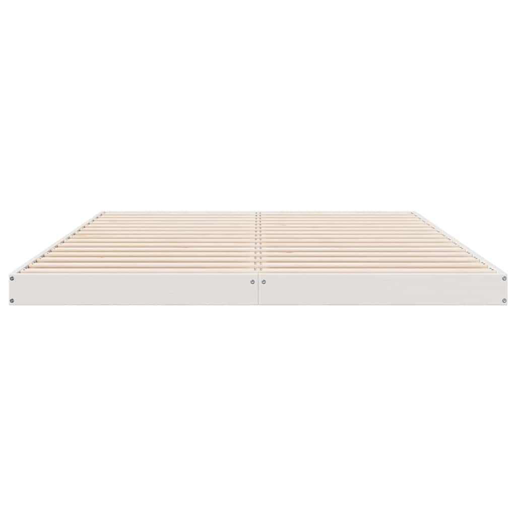 vidaXL Stelaż łóżkowy Biały 160 x 220 cm Lite drewno sosnowe
