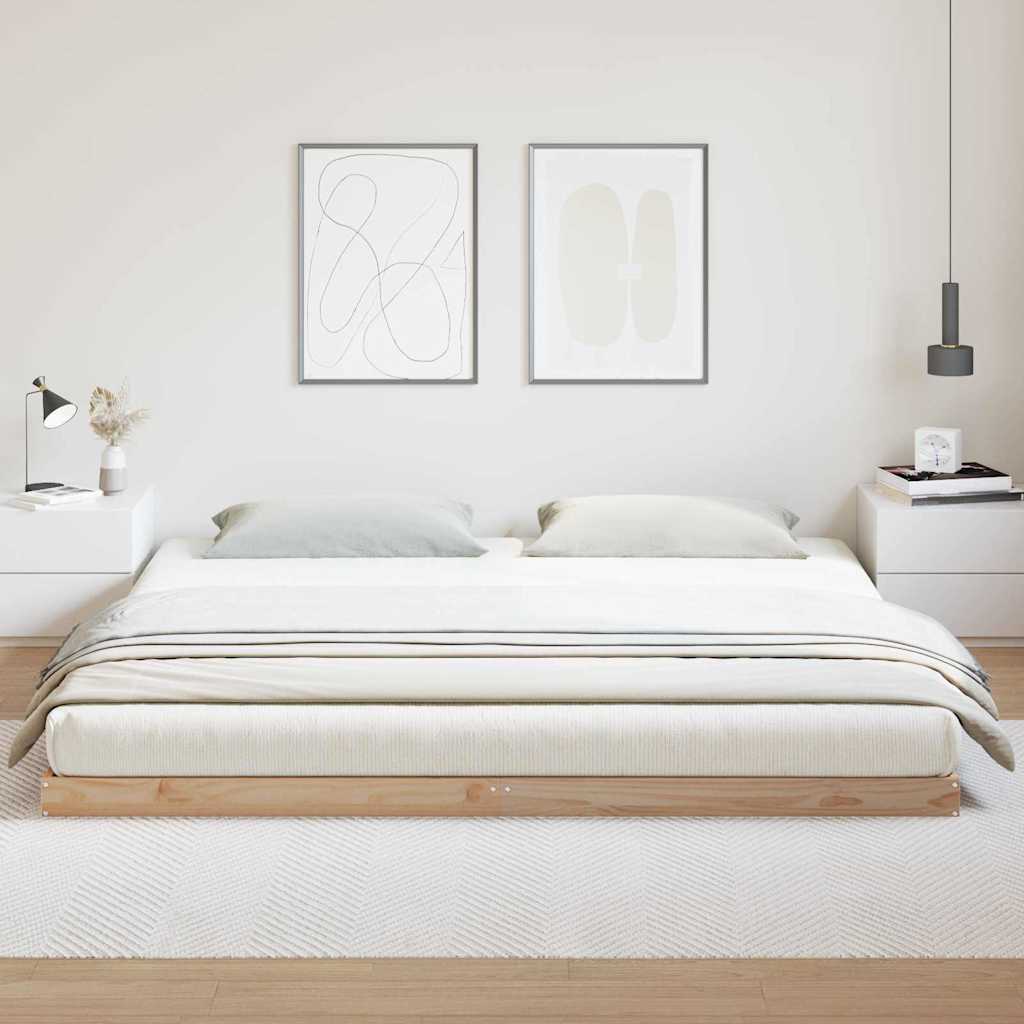 vidaXL Stelaż łóżkowy Naturalny 180 x 220 cm Lite drewno sosnowe