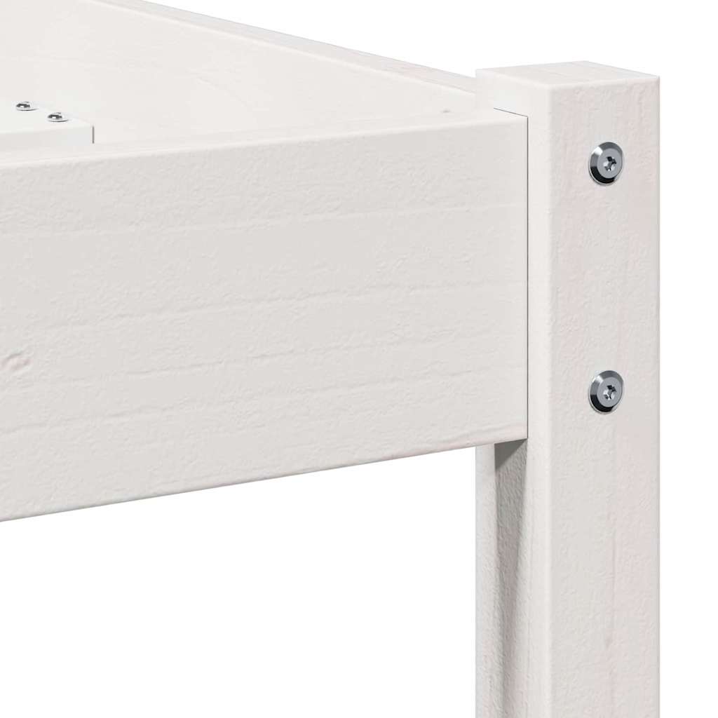 vidaXL Ramka łóżka Biały 215,5 x 95,5 x 69,5 cm Lite drewno sosnowe