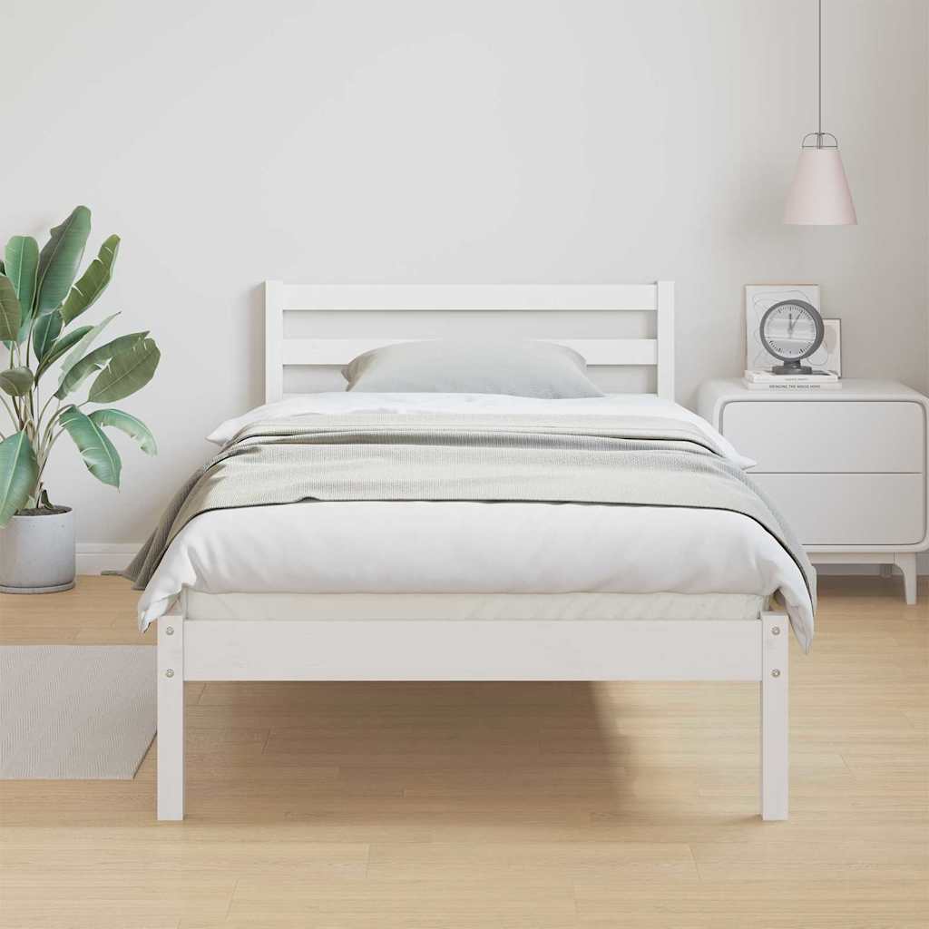 vidaXL Ramka łóżka Biały 215,5 x 95,5 x 69,5 cm Lite drewno sosnowe