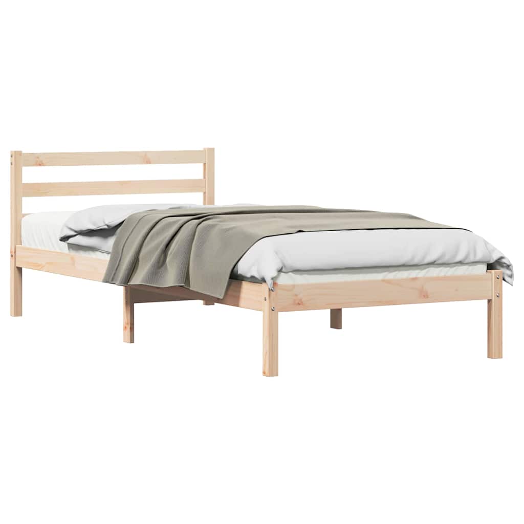 vidaXL Ramka łóżka Brązowy 215,5 x 105,5 x 69,5 cm Lite drewno sosnowe