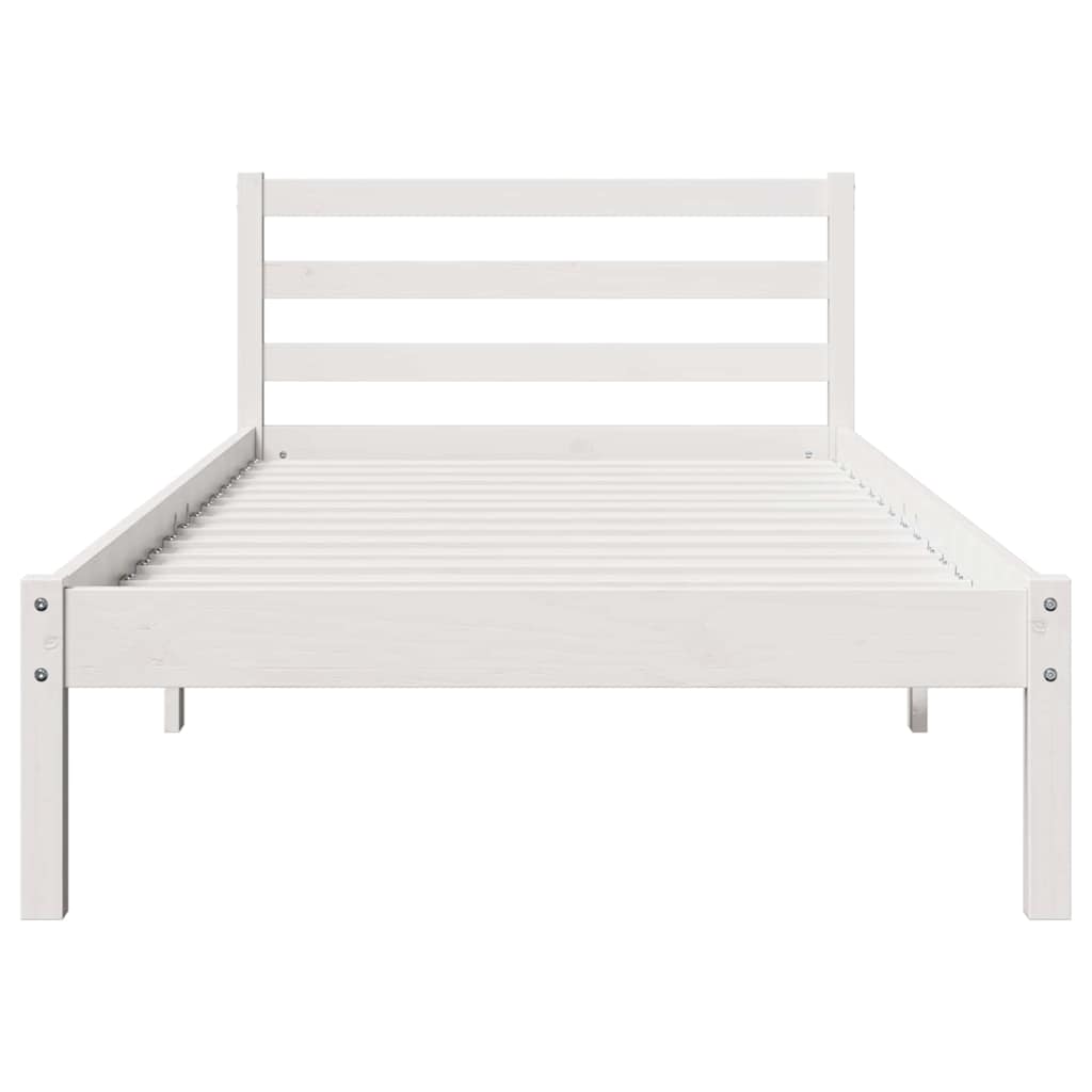 vidaXL Ramka łóżka Biały 215,5 x 105,5 x 69,5 cm Lite drewno sosnowe