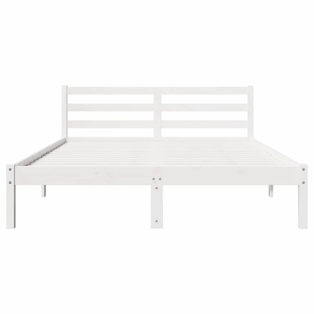 vidaXL Ramka łóżka Biały 215,5 x 145,5 x 69,5 cm Lite drewno sosnowe