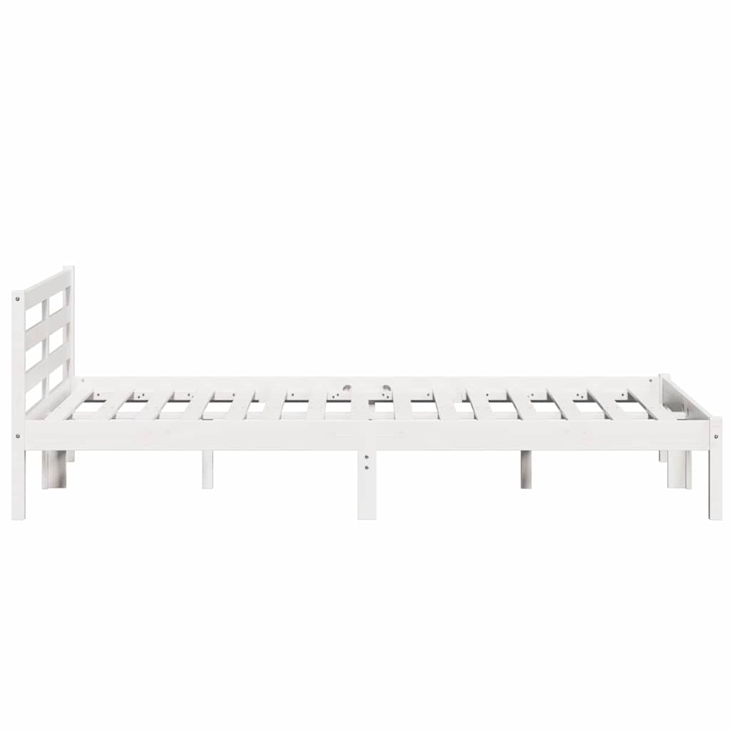 vidaXL Ramka łóżka Biały 215,5 x 145,5 x 69,5 cm Lite drewno sosnowe