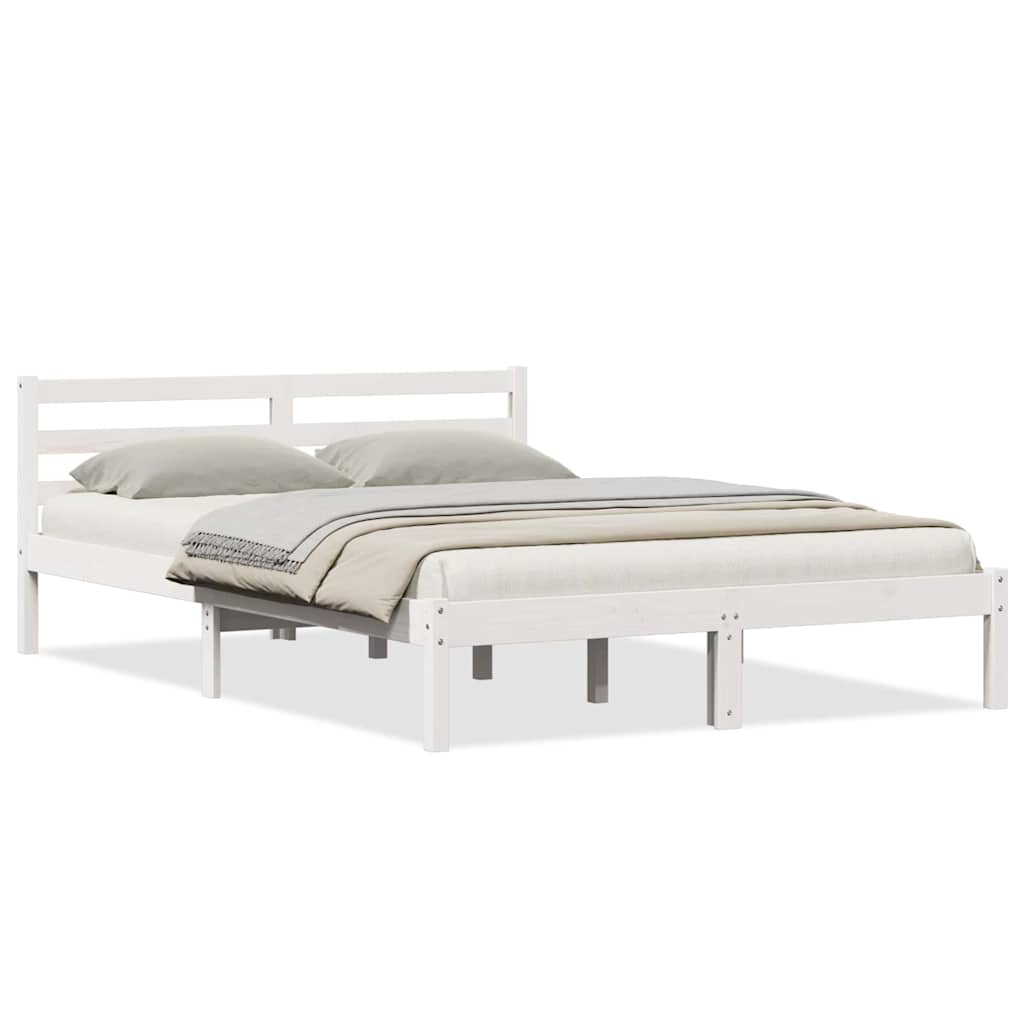 vidaXL Ramka łóżka Biały 215,5 x 165,5 x 69,5 cm Lite drewno sosnowe