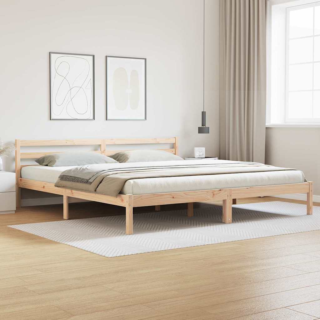vidaXL Ramka łóżka Brązowy 215,5 x 185,5 x 69,5 cm Lite drewno sosnowe