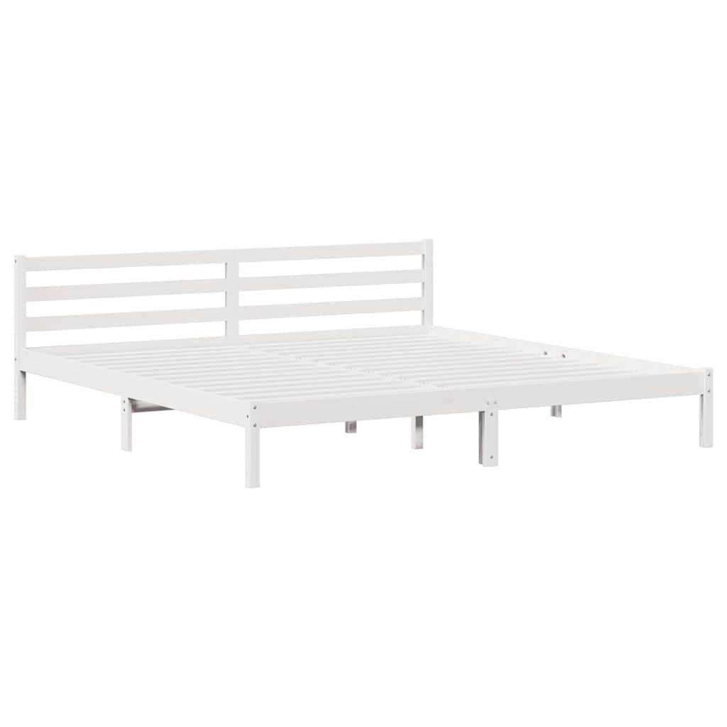 vidaXL Ramka łóżka Biały 215,5 x 185,5 x 69,5 cm Lite drewno sosnowe